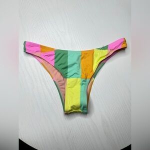 NWOT The Bikini Lab Multicolored Sherbet Stripe Bikini Bottom Sz M